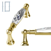 pieces lot Wardrobe Cabinet Kitchen Pull Handle Crystal Handles For Furniture Crystal Knobs Drawer Gold Home Decoration