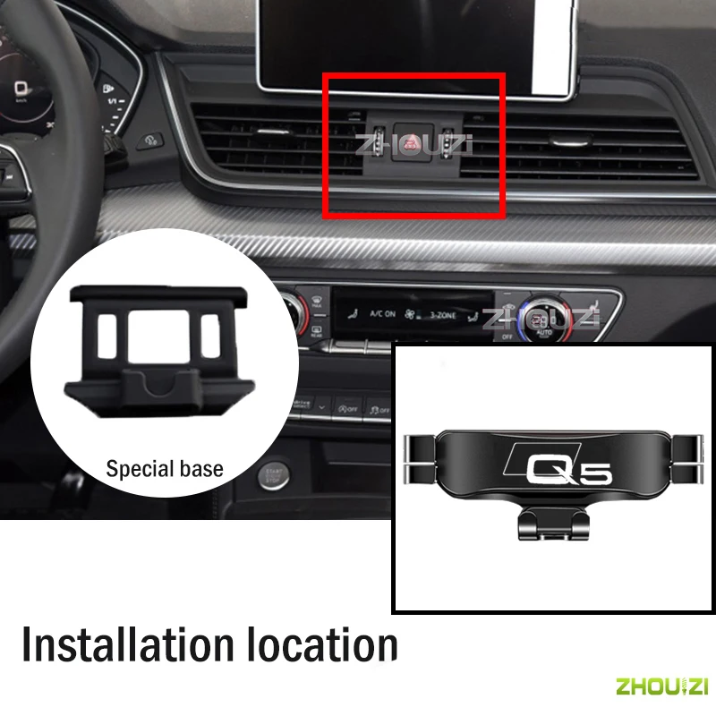 car mobile phone holder air vent outlet clip stand gps gravity navigation bracket for audi q5 2019 2020 car accessories free global shipping