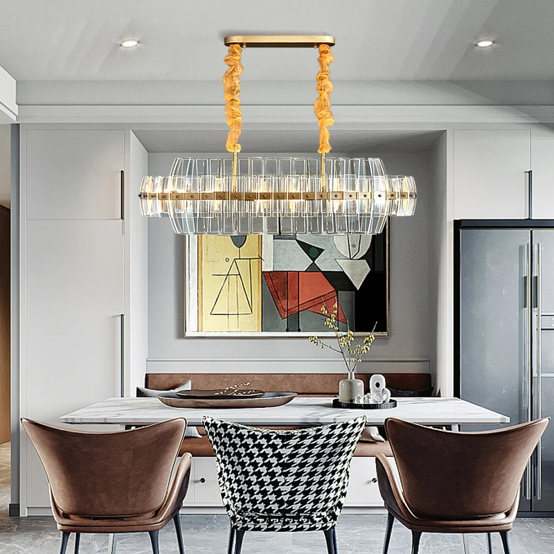 Living room chandelier after modern minimalist Nordic creative lighting restaurant designer villa light luxury bedroom crystal | Освещение