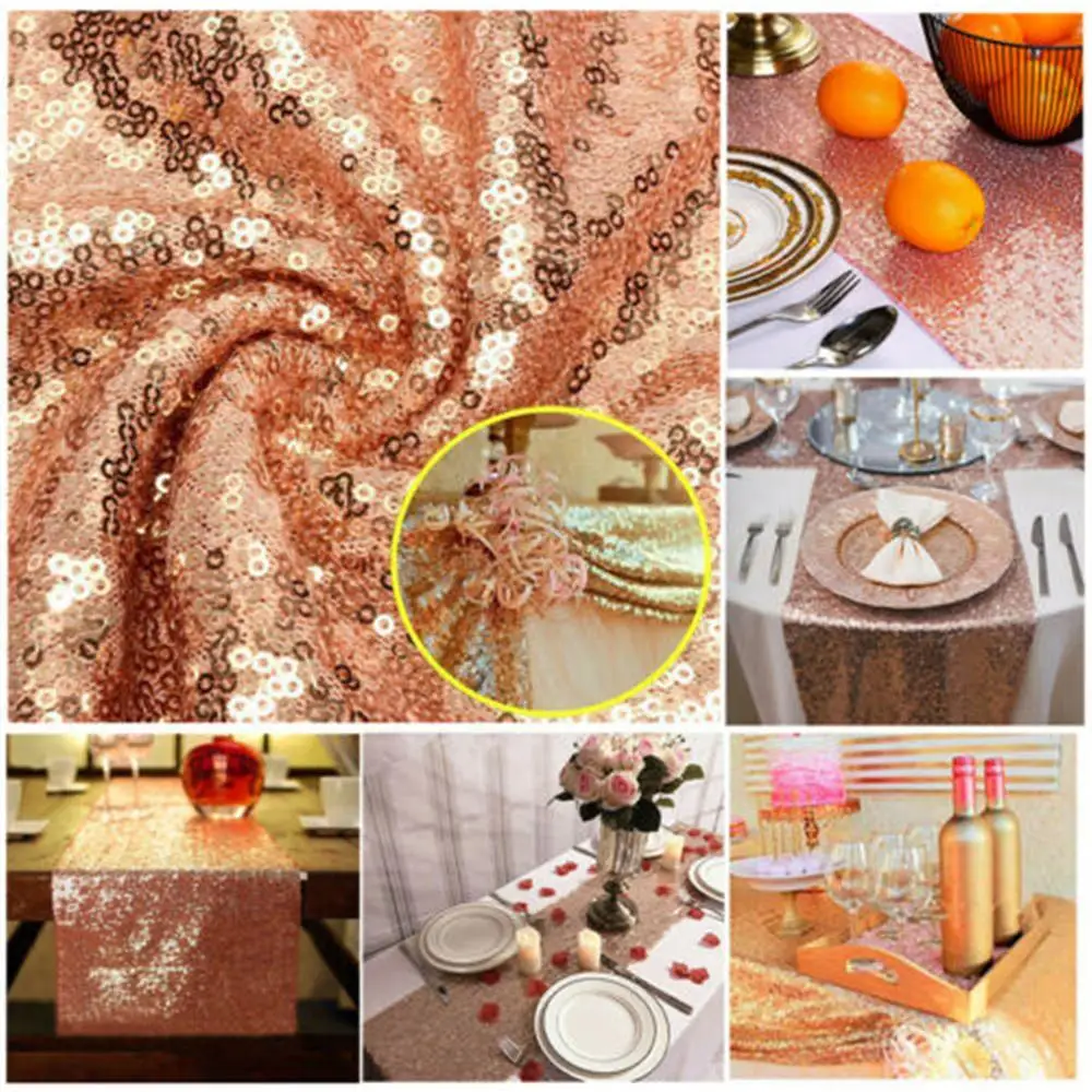 Рождественская скатерть блестящая розовая Золотая с блестками блестящий декор