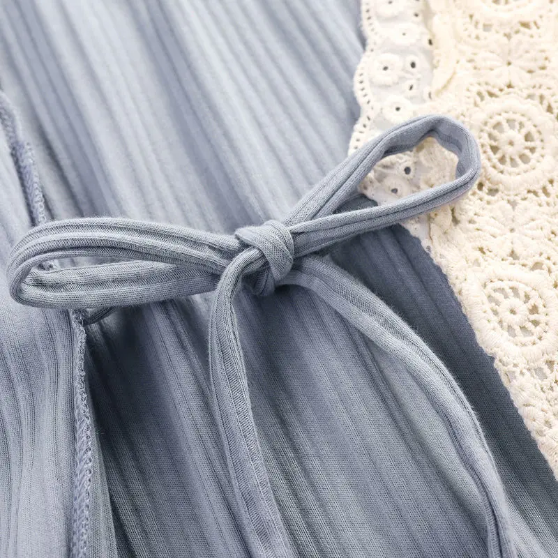 Kimono Pajamas Plus Size Japanese Pajamas Thin Long Sleeve Pajamas Set Spring Autumn Princess Sleeved Lace Home Clothes