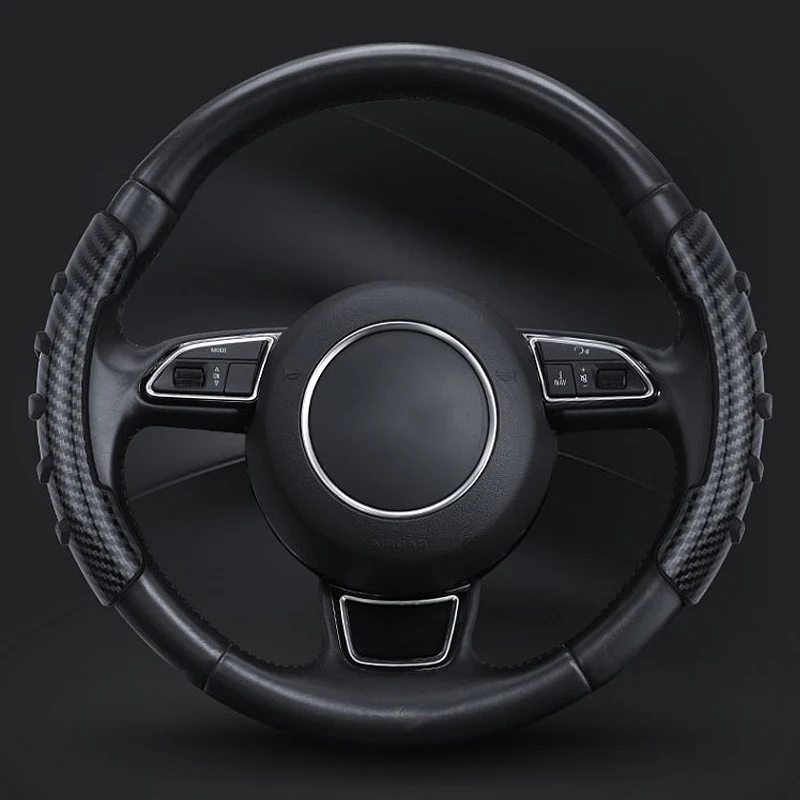 

Силиконовая накладка на руль автомобиля, из углеродного волокна, нескользящая
