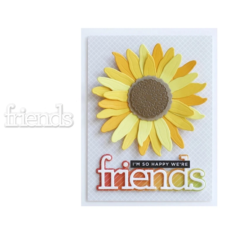 

JC 2021 New Arrival friends Letters Metal Cutting Dies DIY Scrapbooking Card Make Stencil Craft Mold Mould Model Decor Template