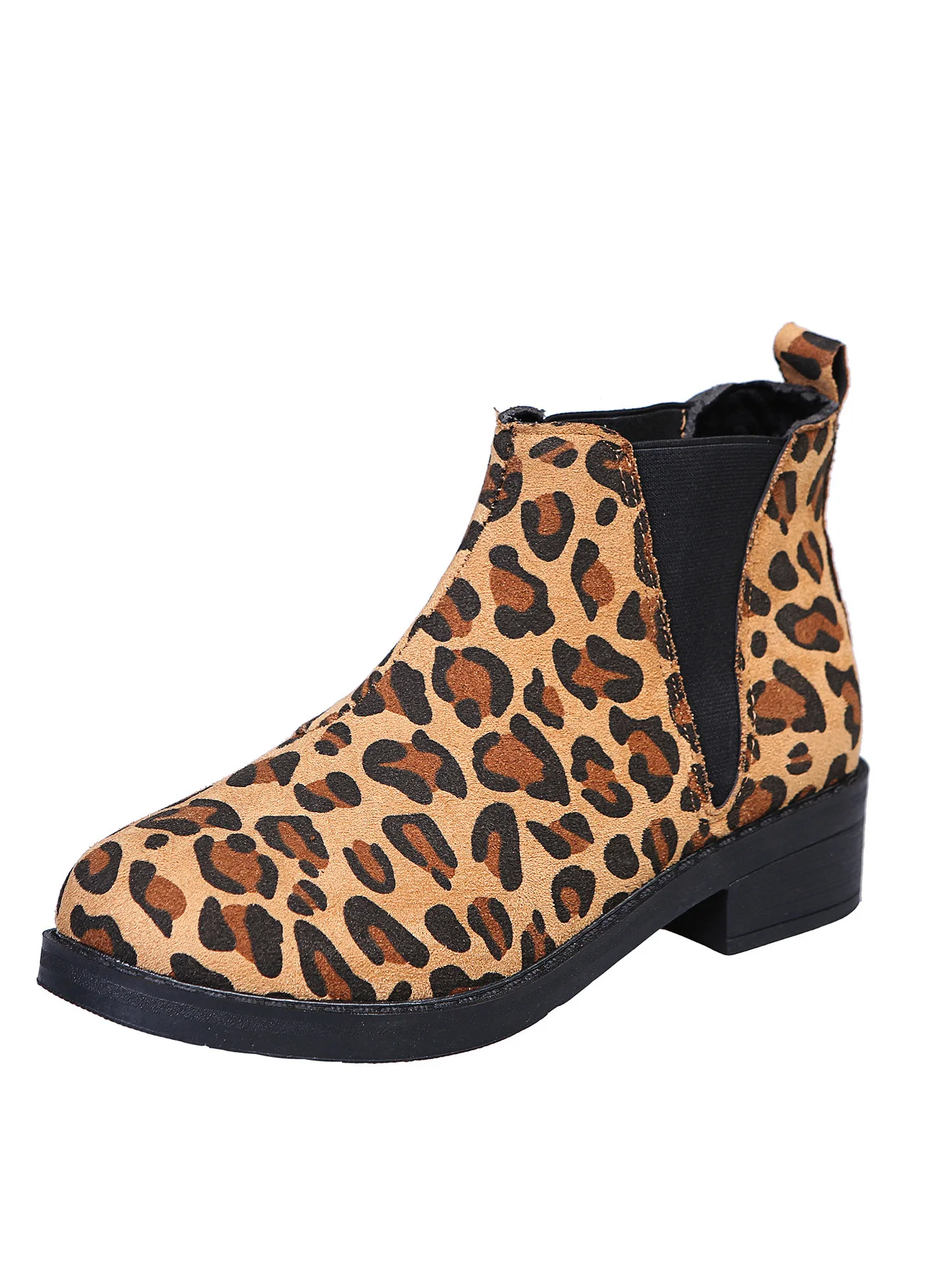 

Leopard print ankle boots women 2021 winter low heel