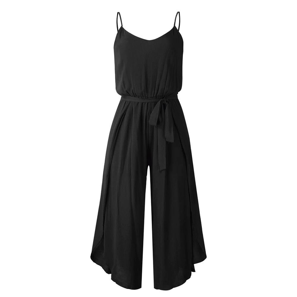 

Sexy Playsuit Women Sleeveless Bodycon Elegant Lace Up Jumpsuit Ladies Summer Romper V-neck Jumpsuits Overall Women Jumpsuit