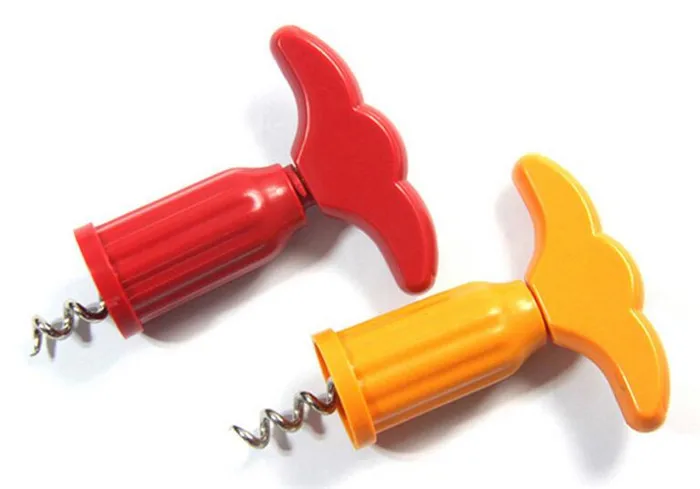 

2pcs/lot Plastic Red Wine Opener Corkscrew Wine Bottle Opener Cork Puller Remover Champagne Opener Gadgets Bottle Opener OK 0314