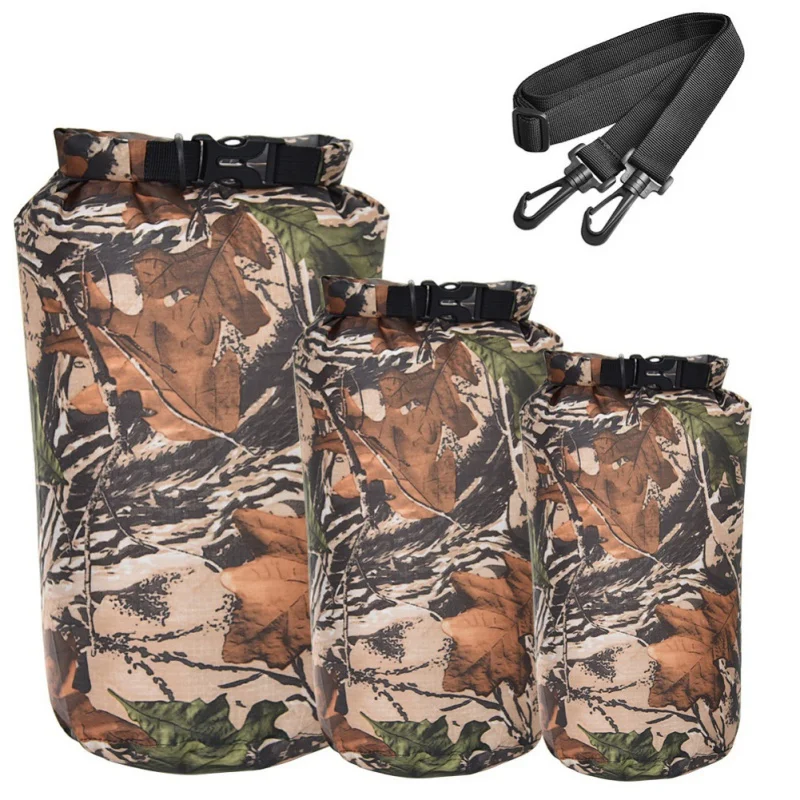 

3Pcs PVC Waterproof Dry Bag 6L 8L 12L Camo Outdoor Diving Foldable Beach Swimming Bag Rafting River Ocean backpack New Style