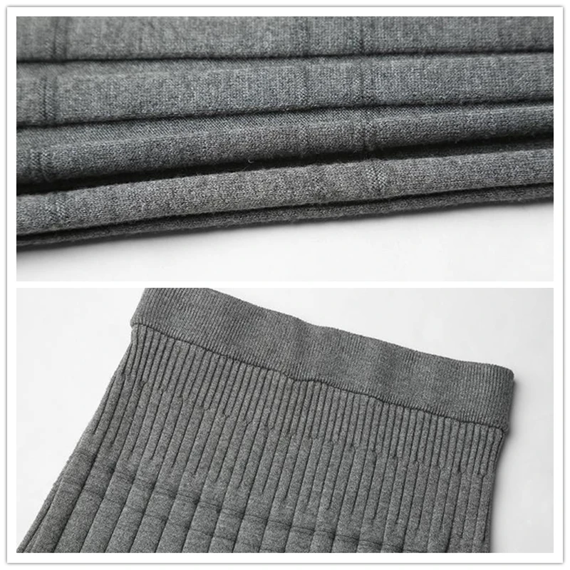 

NEW Knit A-line skirt for women solid color thick High elasticity Pleated skirt winter casual high waist vintage lady skirts