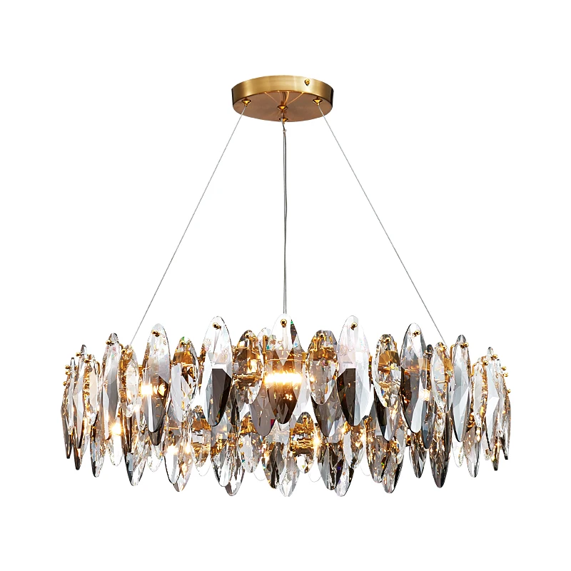 

Modern Lustre Crystal Led Chandelier Lighting Gold Metal Led Chandeliers Living Dining Room Decor Hanging Drop Lights Fixtures