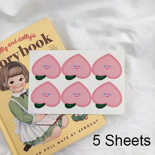 Pink 5 Sheets Happy monkey 5 листов/упаковка Kawaii стикер s для Слим коробка наклейка с милым рисунком для слизи контейнеры банки DIY Декор Подарочная игрушка - Цвет: Pink 5 Sheets