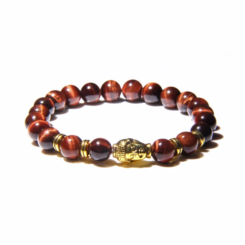 Fashion AAA Royal Blue Tiger Eye Men's Bracelet Beads Natural Stone Buddha Stretch Charm Bracelets for Women Men Jewelry