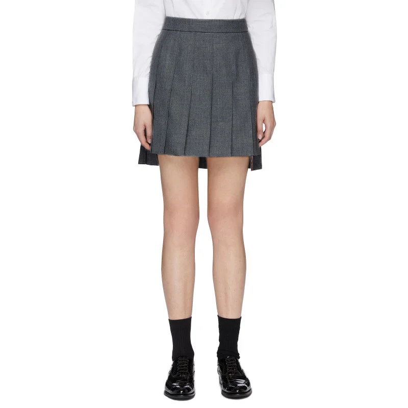 

2021 Fashion TB THOM Brand Skirts Women High Waist Slim Skirts Above Knee Mini Skirt Cotton Casual Sport Short Pleated Skirt