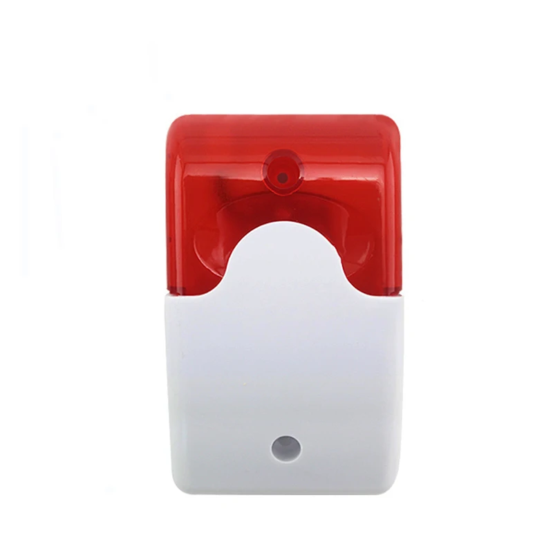 

9-12V 110DB Mini Indoor Wired Siren with Red light Siren Flash Sound Home Security Alarm Strobe System XM-S88