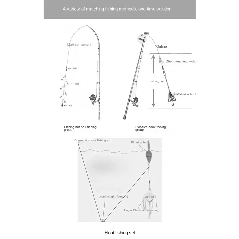 Набор удилищ для морской рыбалки с портативной сумкой аксессуаров комплект