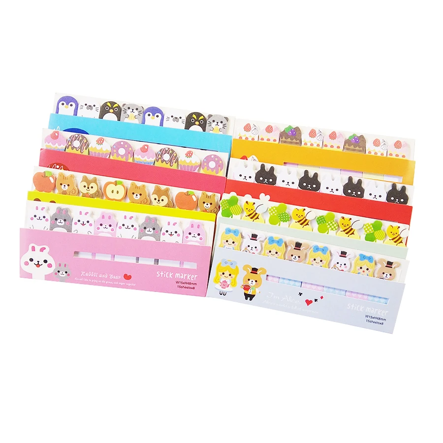 30 Pack/lot Mini Notes Memo Kawaii Cartoon Animals Sweet Cake Memo Pad Sticky Notebook Stationery Paper Label Stickers