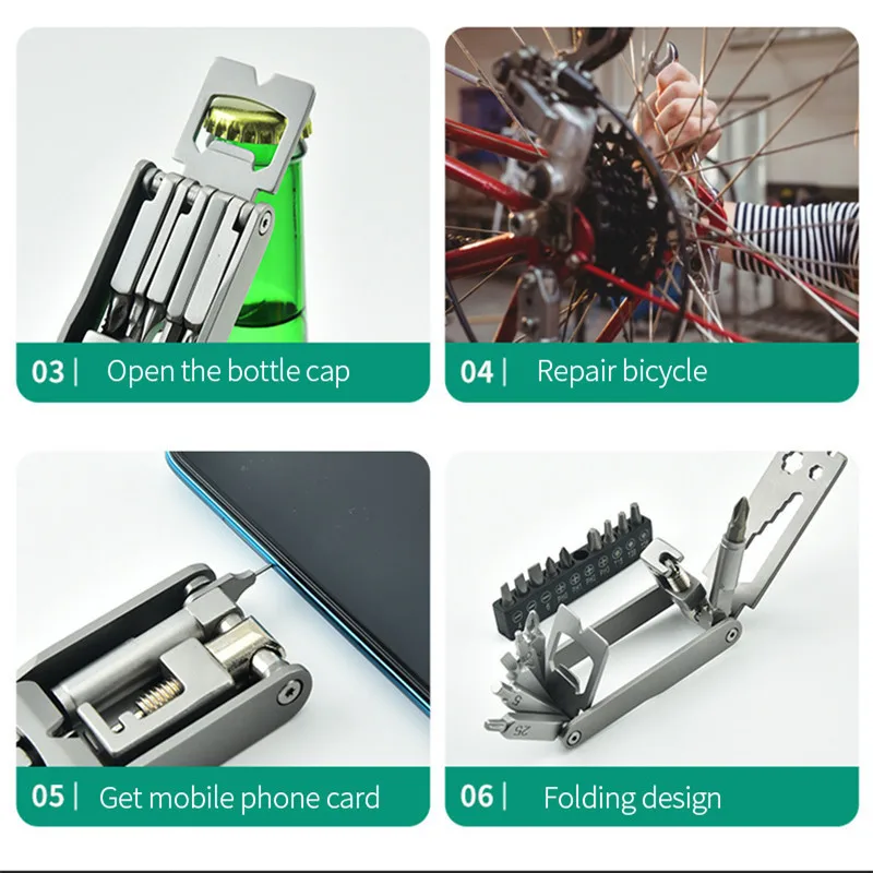 Инструмент из нержавеющей стали для ремонта велосипедов с рукавом портативный