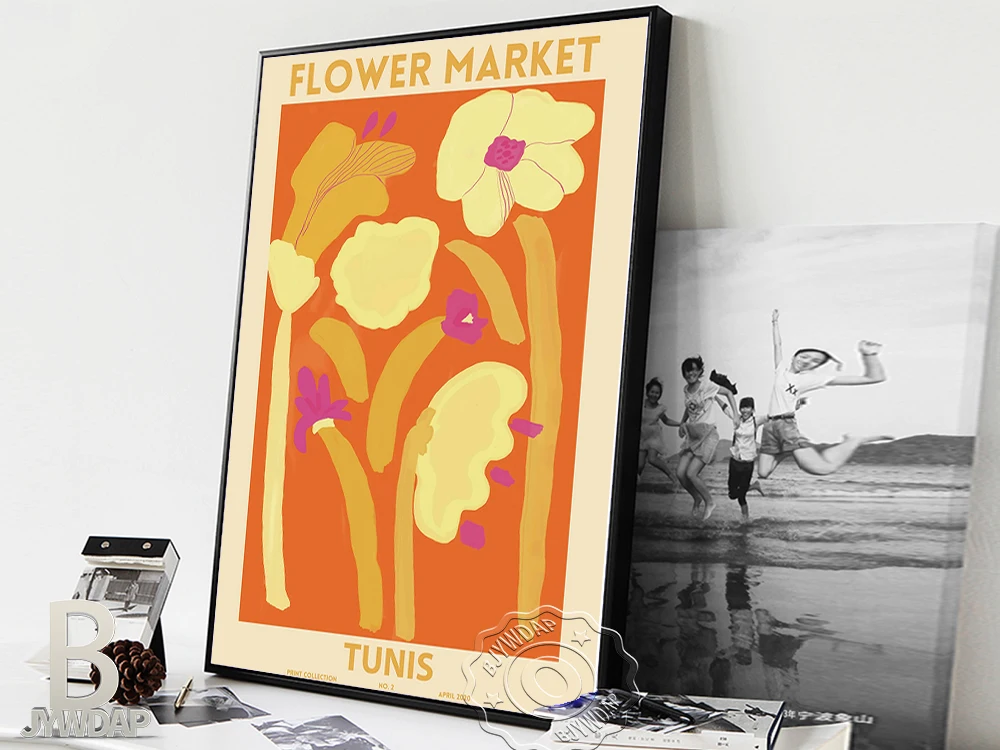 Цветочный рынок Стокгольм музейный плакат тунис абстрактные художественные