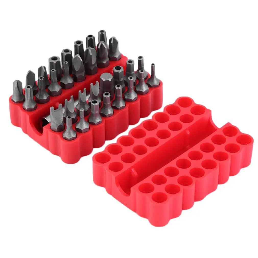 

NEW 33Pcs Screwdriver Tamper Proof Security Bits Set with Magnetic Extension Bit Holder Torx Hex Star Spanner woodworking Tools