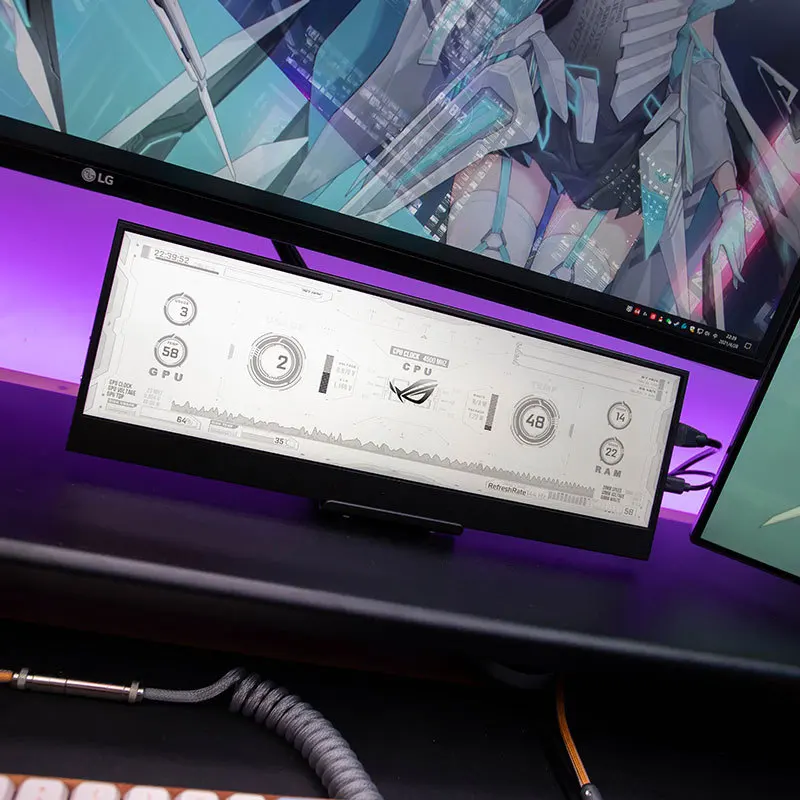 Wisecoco-pantalla 4K IPS de 14 pulgadas, 3840x1100, Control de temperatura, AIDA64 Pantalla din&aacute;mica, brillo ajustable para ordenador de escritorio-3