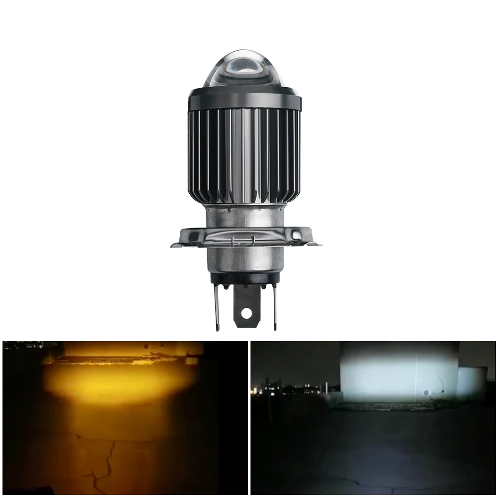 

1x Super Bright Motorcycle Led Light H4 BA20D Tricycle Headlight CSP Lens Hi Lo Lamp Scooter Accessories White Headlamp 9-80V