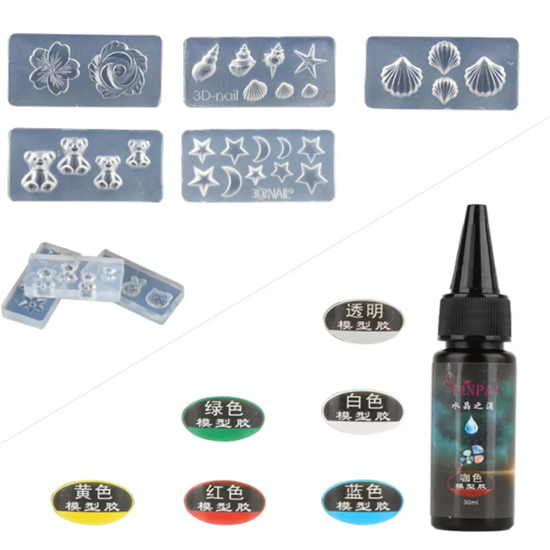 1 шт. форма для дизайна ногтей 3D клей силиконовые ногти резьба штамповка шаблон DIY