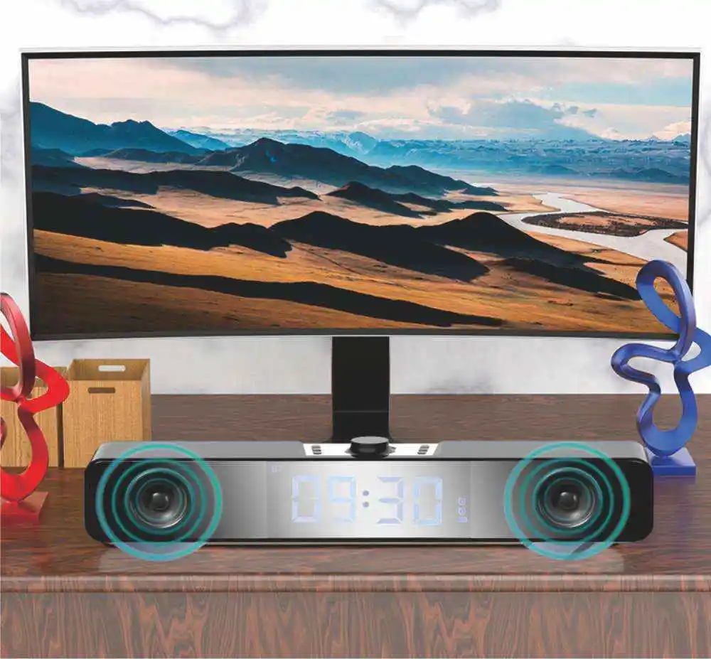 Беспроводной Bluetooth-динамик tf домашняя bluetooth-колонка 3D цифровой будильник