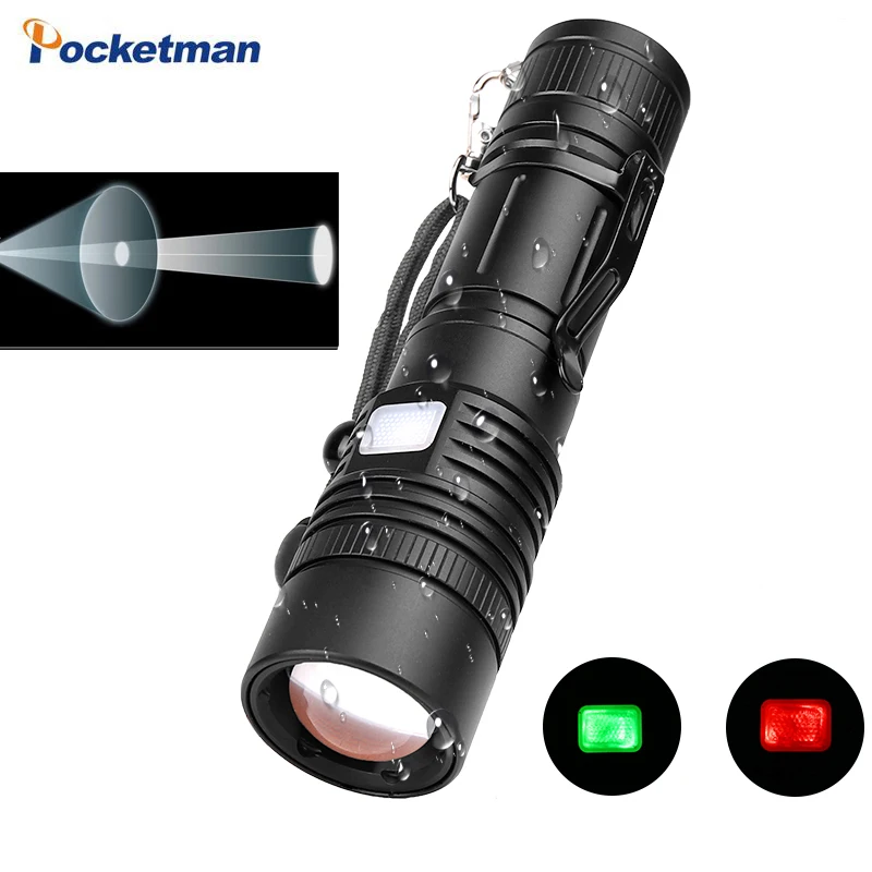 5 режимов Тактический фонарик Регулируемый XHP50 светодиодный использовать 18650/26650