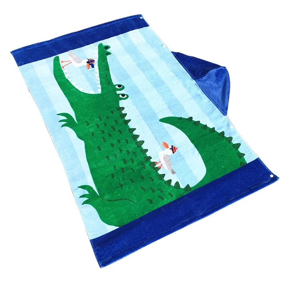 Детское пляжное полотенце с капюшоном хлопковое супер впитывающее милое банное