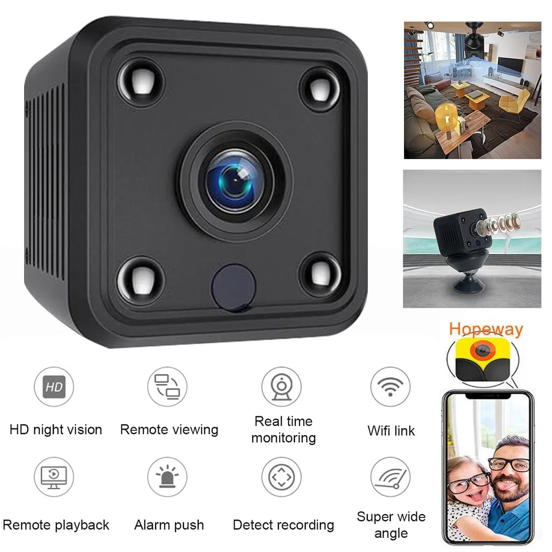 

1080P HD ip camera mini wifi camera CCTV camera night vision CMOS sensor wireless recorder camera motion DVR audio recording