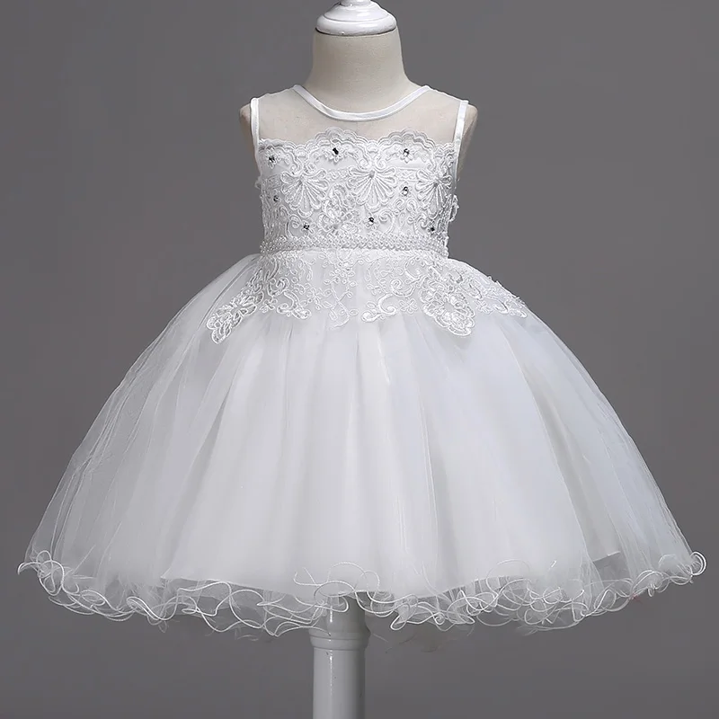baby girl clothes Girl floral Princess party dress high-end children's wear lace flower beaded child bridal | Детская одежда и