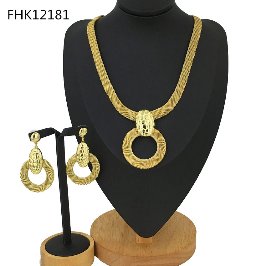 

Ювелирные наборы Yuminglai золотого цвета из Дубая для женщин, африканские Роскошные ювелирные изделия, Итальянские Позолоченные Ювелирные наб...