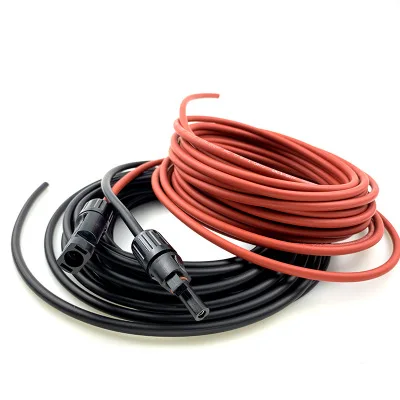 ALLMEJORES 1 пара медных кабелей на солнечной батарее 6 мм 10AWG черный и красный с