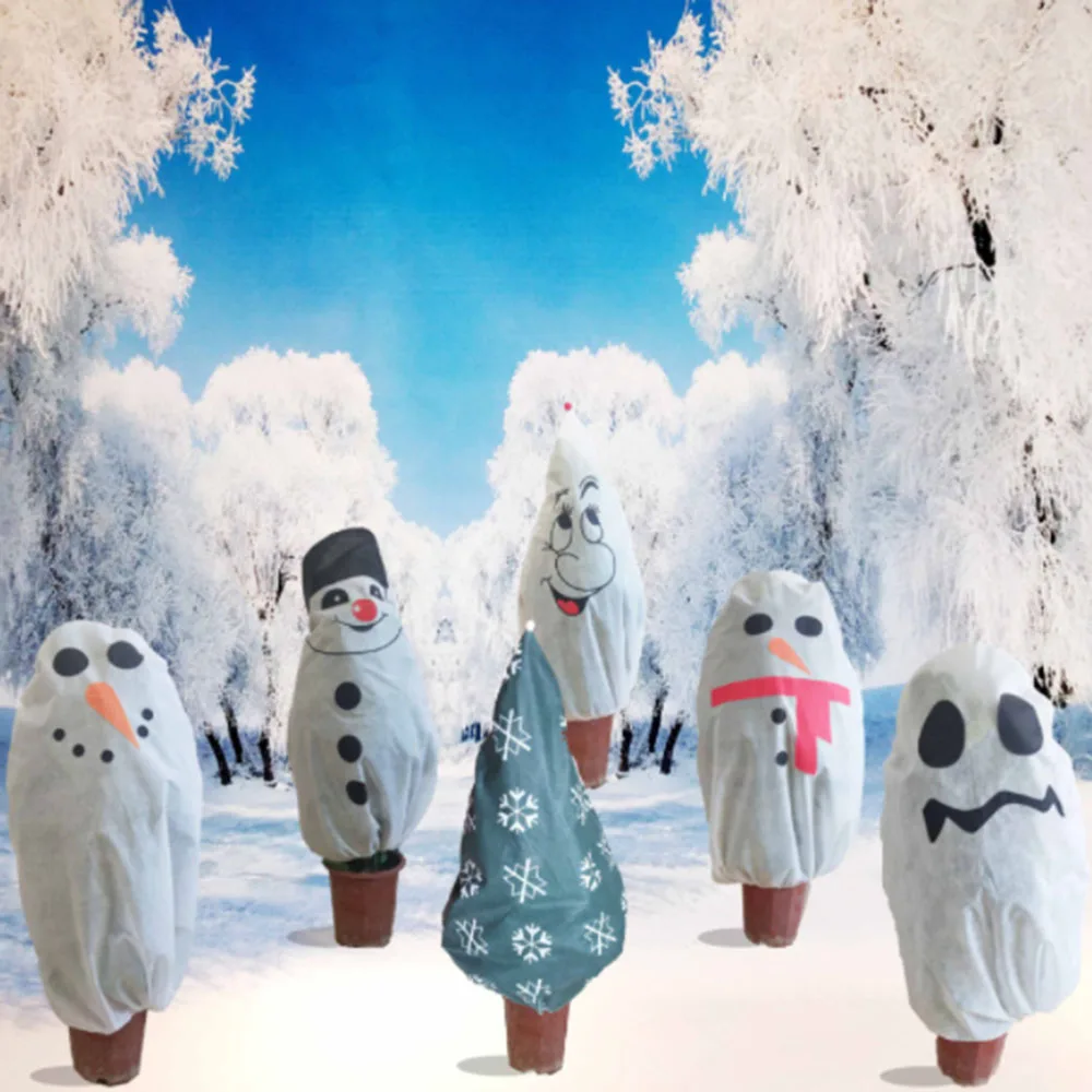 

Garden Decorations Non-Woven Fabrics Christmas Tree Protective Cover Plant Cold Insect-Proof Tree Cover Six Pattern Optional