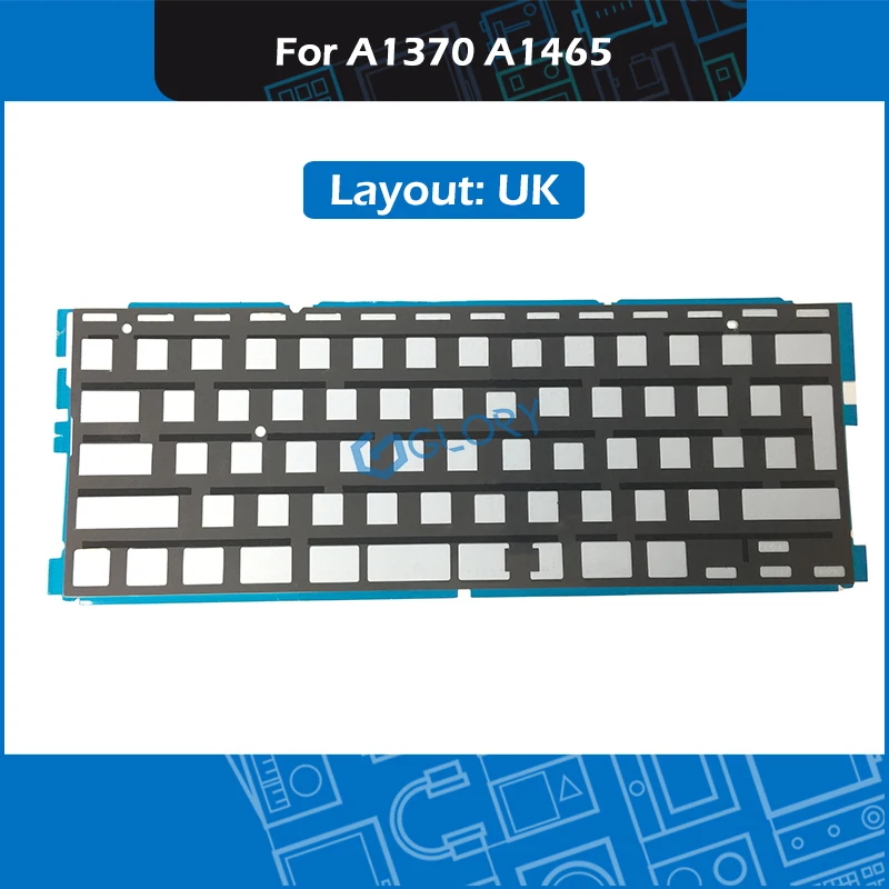 

10pcs/Lot UK Layout Keyboard Backlight For Macbook Air 11.6" A1370 A1465 Keyboard Backlit Replacement