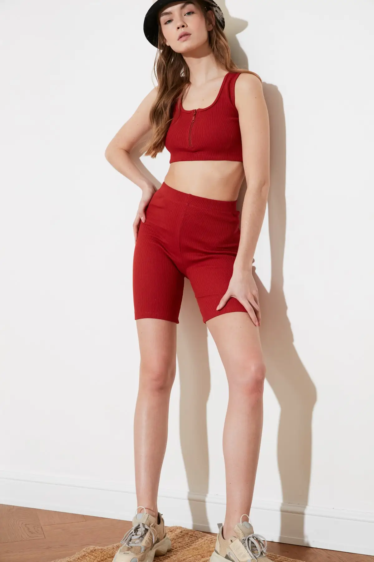 

Trendyol Ribbed Biker Knitted Leggings TWOSS21TA0005