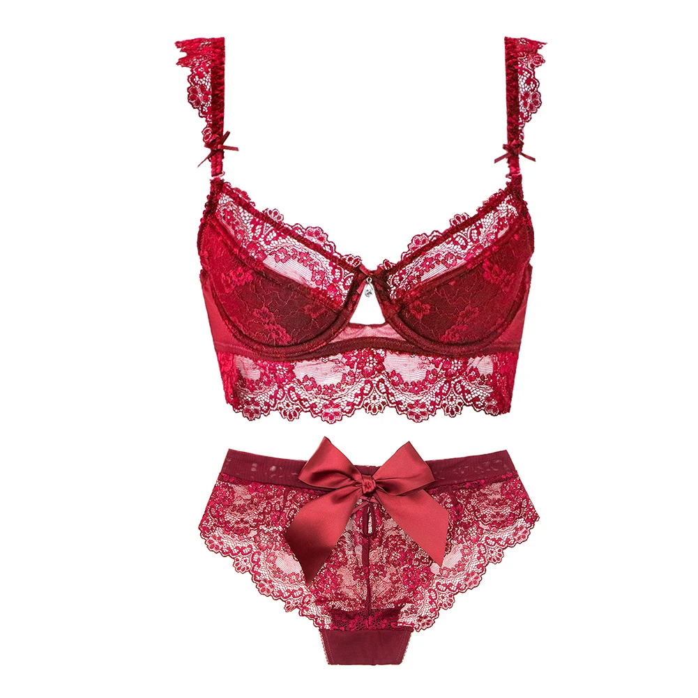 Женский сексуальный комплект нижнего белья пуш ап женские кружевные дышащие
