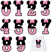 disney minnie digital letters patch applique heat transfer clothes iron on patches clothing stickers heat sensitive accessories