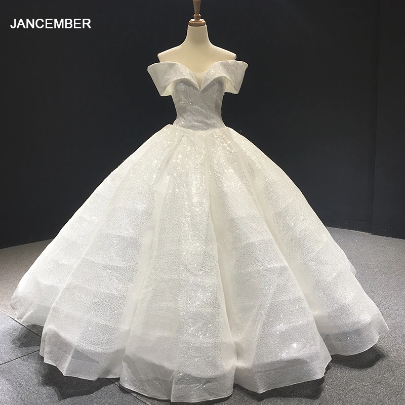 Свадебное платье jancember белое короткое с открытыми плечами со шнуровкой блестками