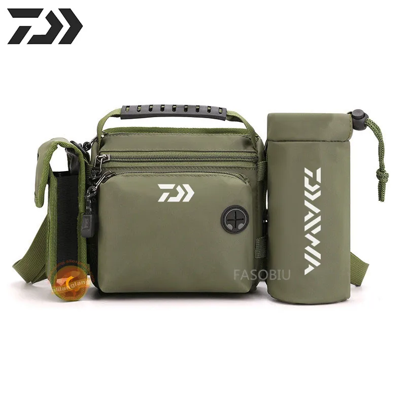 

2021 Daiwa Рыболовная Сумка 28x18x9 см, многофункциональная уличная сумка для рыболовных снастей, водонепроницаемая поясная сумка, армейская такти...
