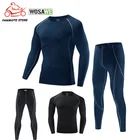 Мужское термобелье WOSAWE для мотоциклов, уличная спортивная рубашка, рубашка, штаны для верховой езды, рубашка с длинным рукавом, костюм