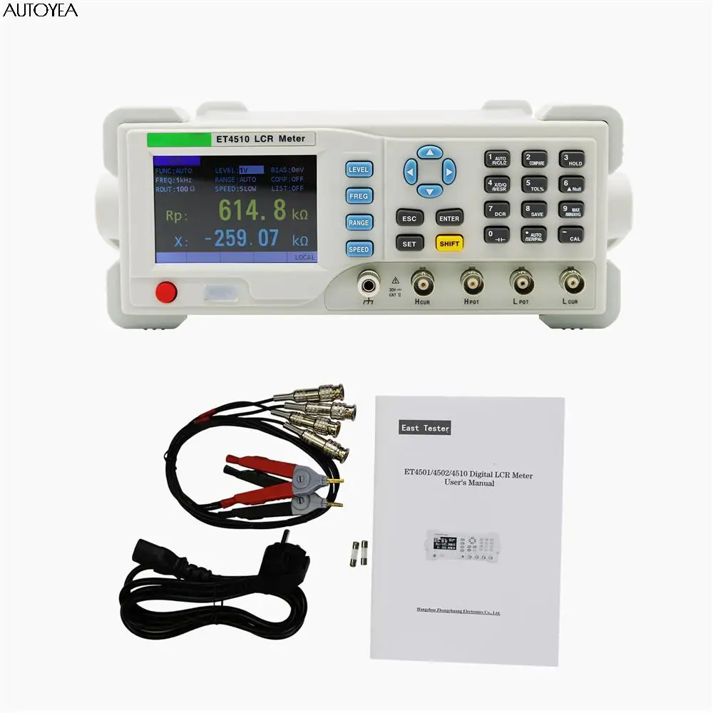 

ET4501 ET4502 ET4510 Desktop LCR Tester Desktop Digital Bridge 10Hz~100kHz 1 Hz Continuously Adjustable Frequency