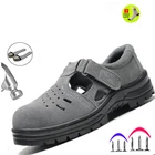 Летние дышащие рабочие ботинки; Рабочая обувь с защитой от проколов труда страхование обувь на открытом воздухе нескользящая подошва-устойчивая защитная обувь