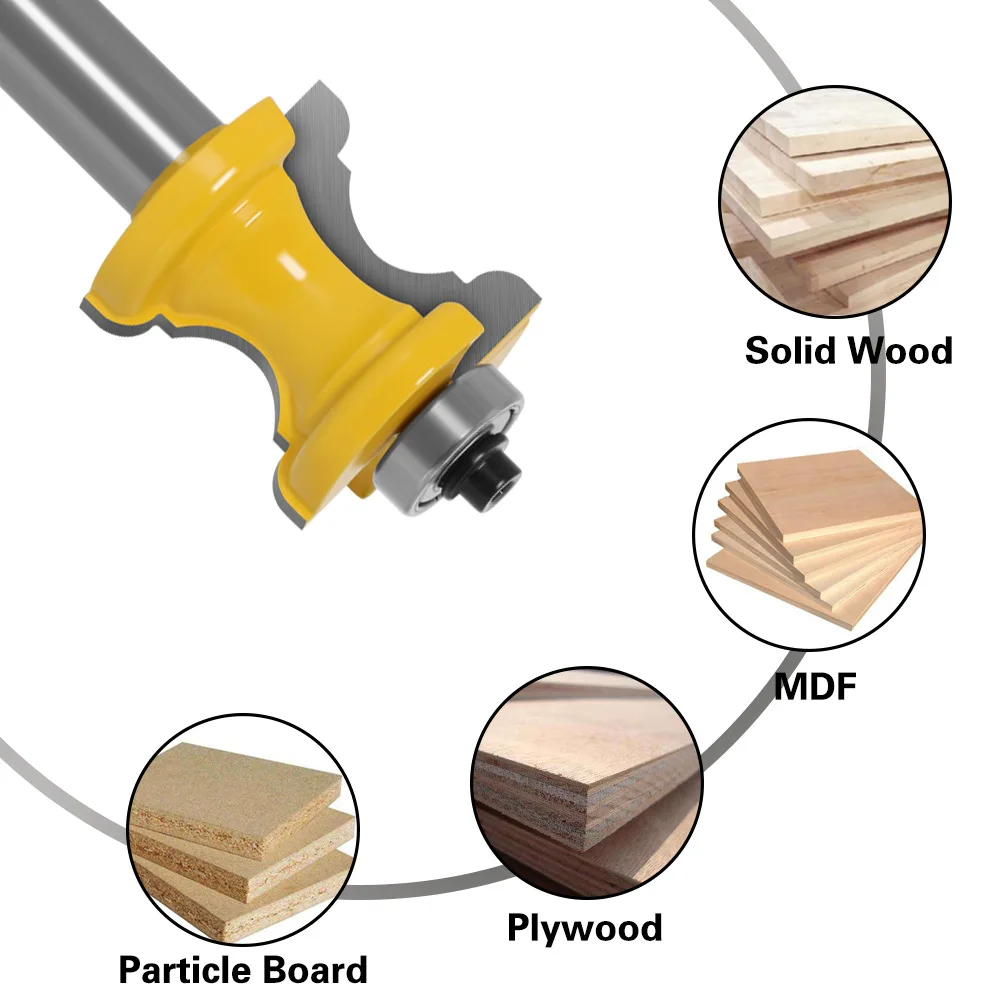 

1/2" 12.7mm Straight Shank Bullnose Bead Column Face Molding Router Bit Woodworking Milling Cutter
