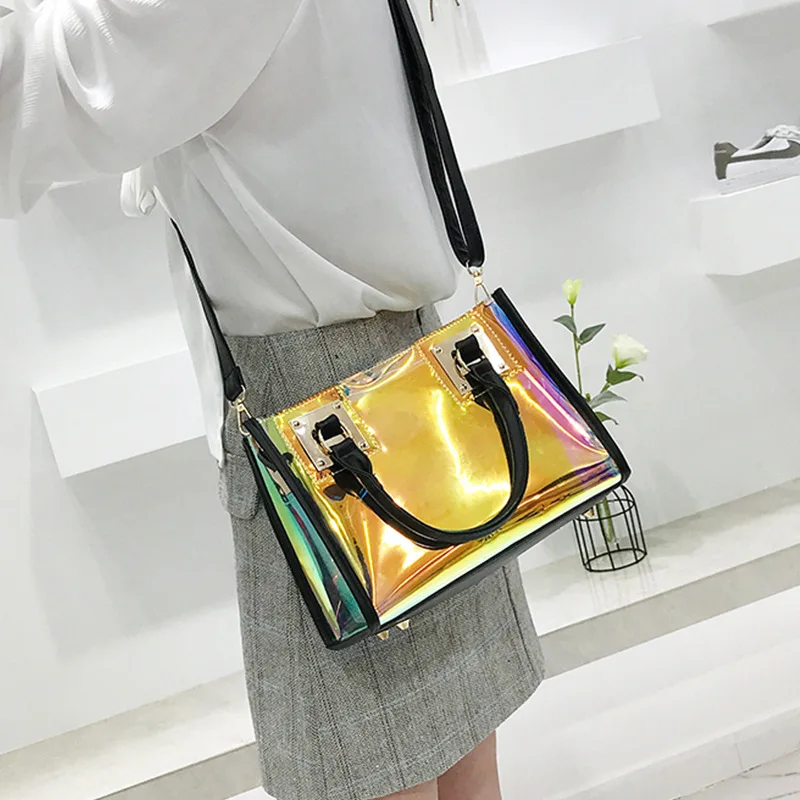 

Rainbow Purses and Handbags Ins Shiny Crossbody Bags Cute Side Girl Beach 2021 Summer Mini Ulzzang Satchels In Wallet Soft Hand