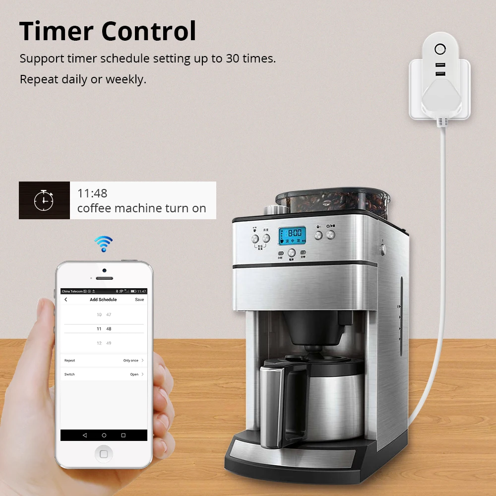 Умная штепсельная розетка с Wi Fi английская USB Tuya App функция управления таймером