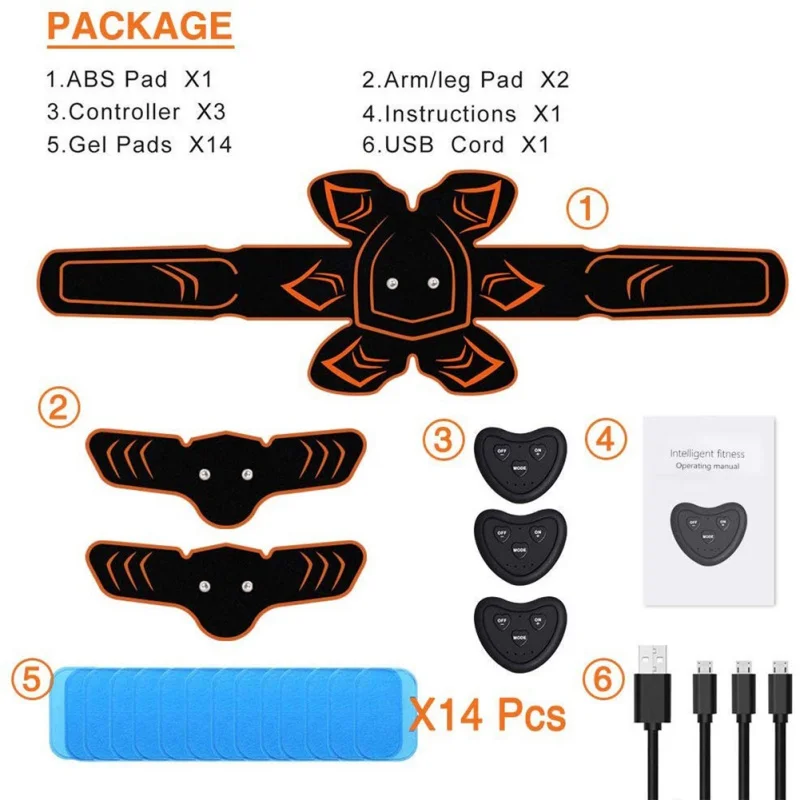 

EMS Abdominal Muscle Stimulator Trainer Abs Fitness Equipment Training Gear Muscles Electrostimulator Toner Exercise Equipment