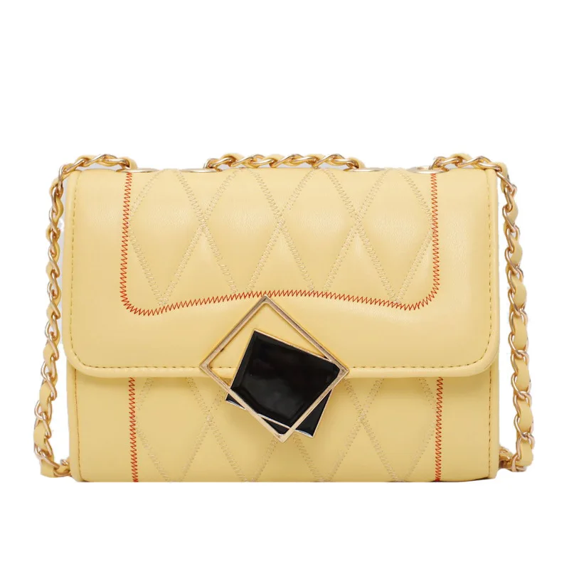 

Mini Lingge PU Leather Crossbody Bags for Women 2021 Trend Luxury Fashion Female Chain Shoulder Handbag and Purses