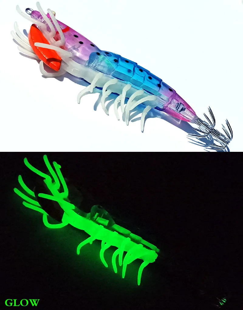 Lumious мягкие ножки осьминог джиг кальмар приманки светятся в темноте рыболовные