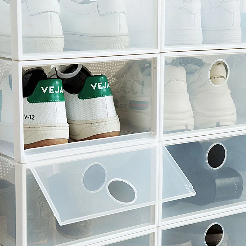 

Transparent Shoe Box Thickened Dustproof Shoes Storage Boxes Organizer Can Be Superimposed Combination Shoe Cabinet Organizador