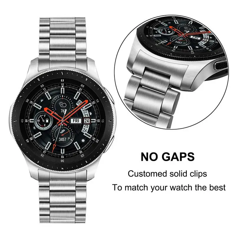 Без зазора твердый ремешок из нержавеющей стали для samsung Galaxy Watch 46 мм/gear S3 быстроразъемный браслет